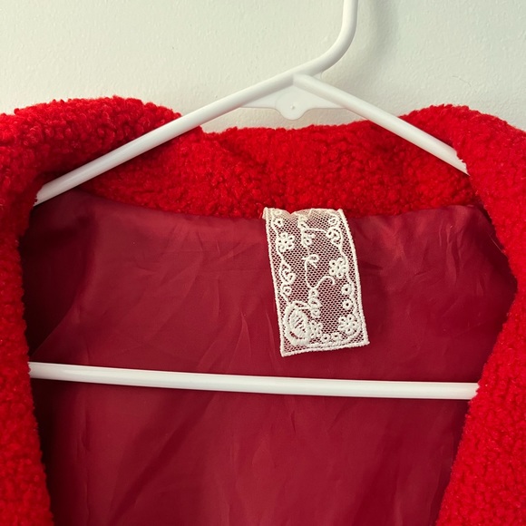 Red shearling jacket - Picture 4 of 7